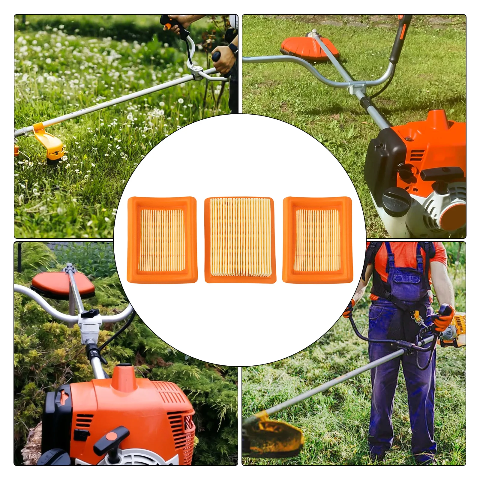 Pack of Three Air Filters Optimized ForTrimmers Such asFor FS450andBT120 Ensures Better Combustion and Power Output