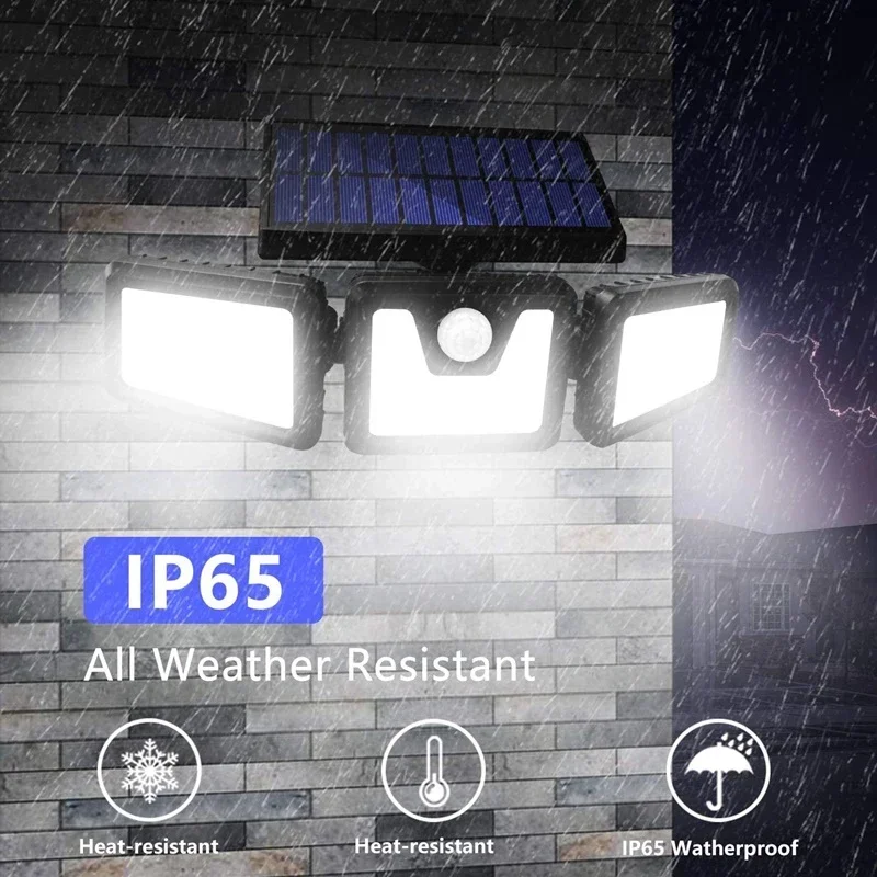 3 Pcs Solar Light Outdoor LED Wall Lamp PIR Motion Sensor Garden Solar Lamp Waterproof Sunlight Energy Saving Street Light