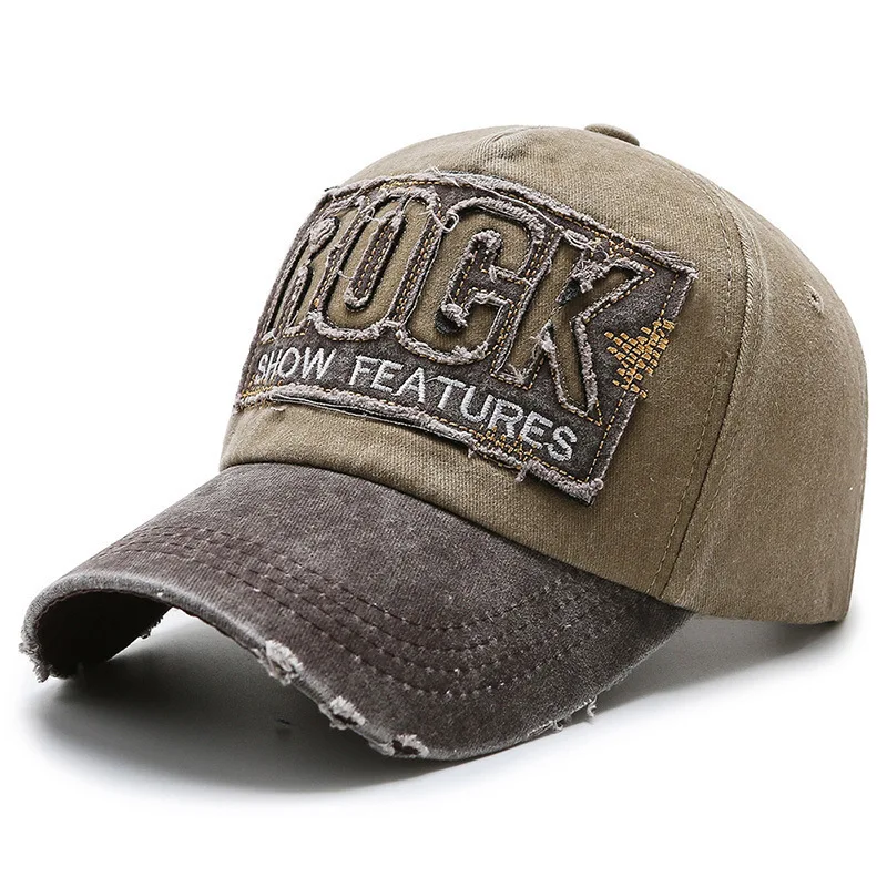 New washed letters spring and autumn men's and women's fashion shabby denim baseball cap sunhat Official Website