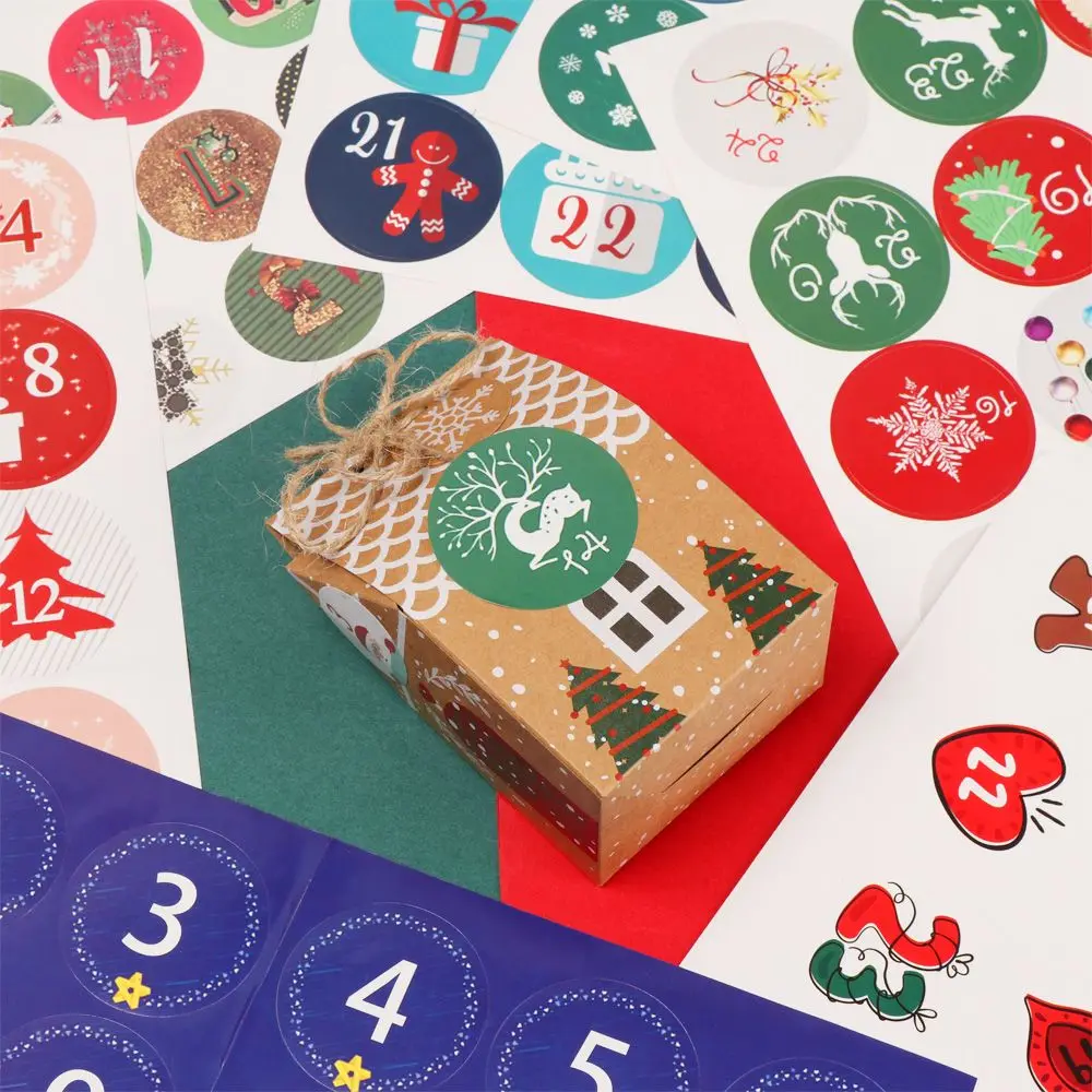 Candy Merry Christmas Sealing Multi-Function Number Stickers Adhesive Label Advent Calendar Paper Stickers