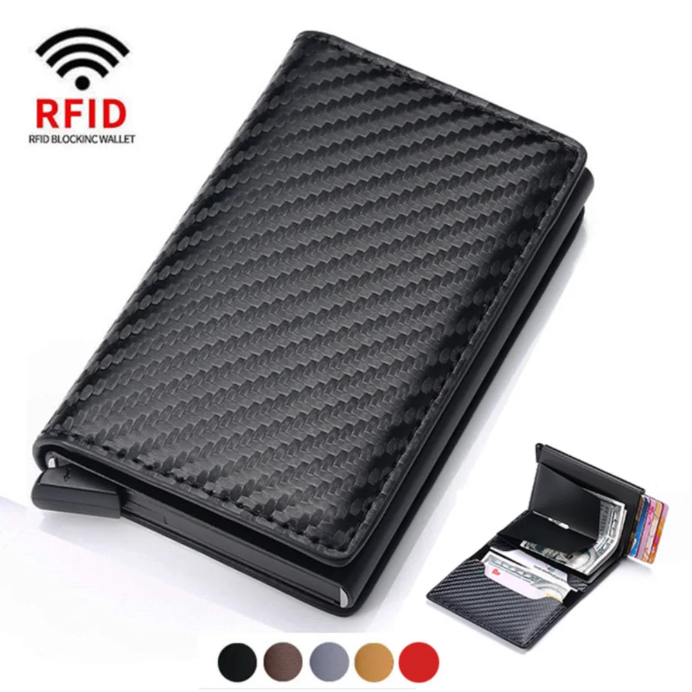 

Luxury Brand Men Anti Rfid Blocking Protected Magic Leather Slim Mini Small Money Wallets Case ID Credit Bank Card Holder Wallet