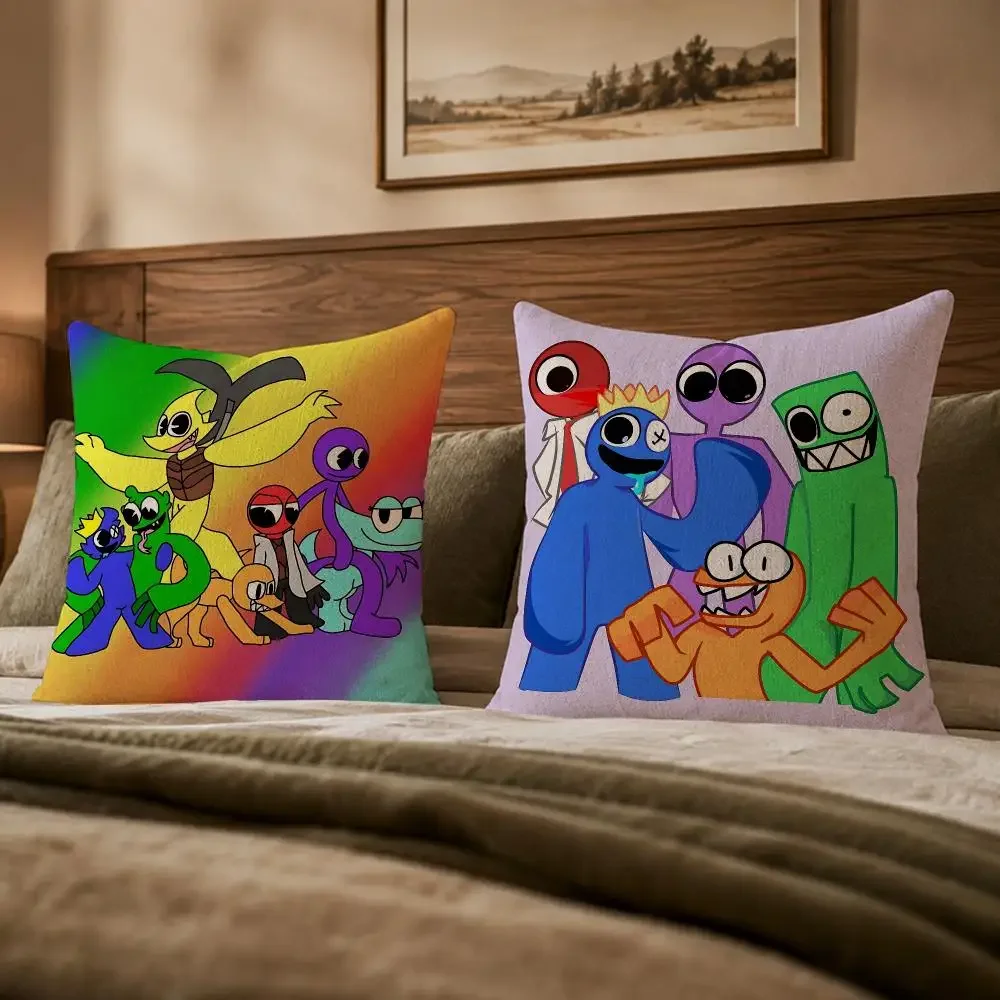 Popular Game R-Rainbow FriendsS Cushion Cover Ultra Soft Throw Pillow Cover Skin Friendly for Sofa Bed Home Decor Gift
