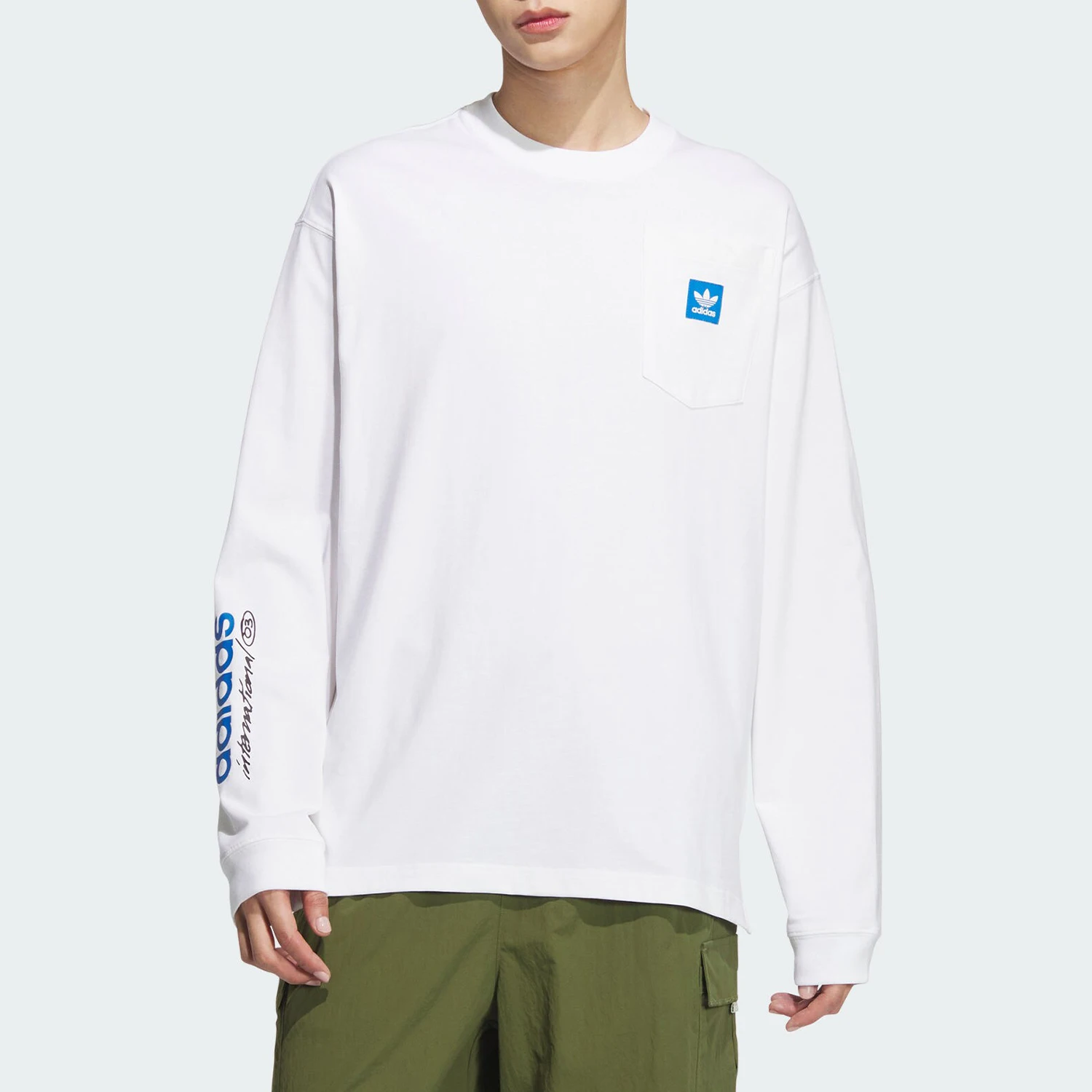 

Adidas Официальные оригинальные мужские спортивные дышащие повседневные брюки с круглым вырезом и длинными рукавами JC6833