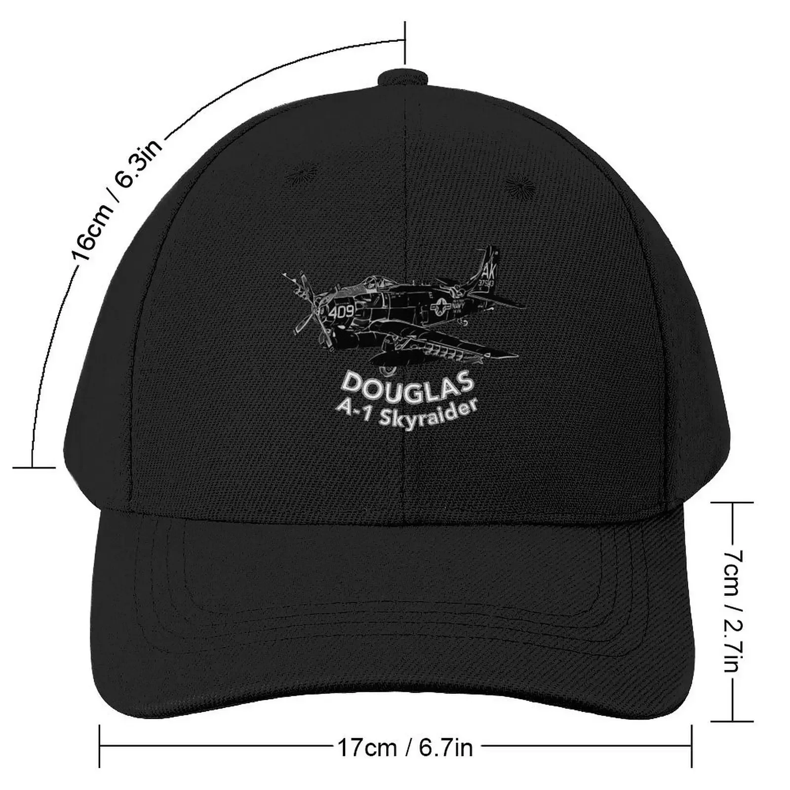 Douglas A-1 Skyraider Aircraft Baseball Cap Fashion Beach Snap Back Hat Golf Wear For Girls Men's