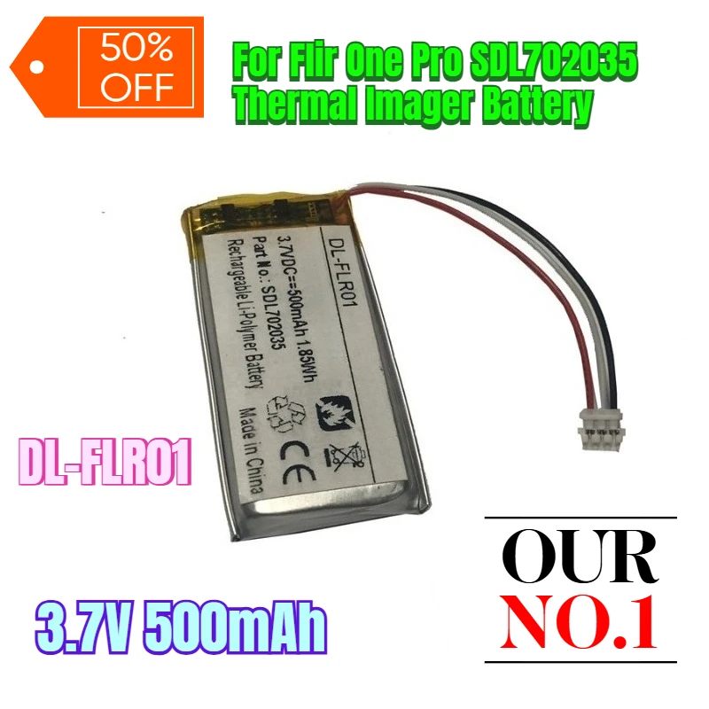 

3.7V 500mAh for Flir One Pro SDL702035 Thermal Imager Battery