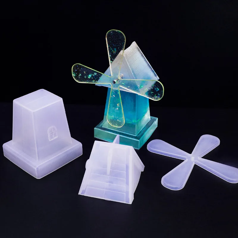 DIY Crystal Epoxy Rotating Windmill Mold Cross-Border Amazon Jewelry Display Candle Silicone Mold
