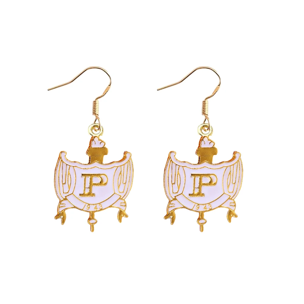 University Black Women Group SGR Sorority Members Metal 1943 Philo Shield Earrings For Gifts