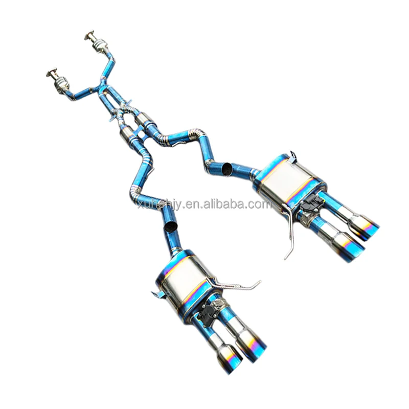 Auto Dual X Midpipe Catback for M3 E90 E92 E93 V8 4.0 2008-2013 Titanium Valve Exhaust Muffler With Catalyst Front Pipe view 3