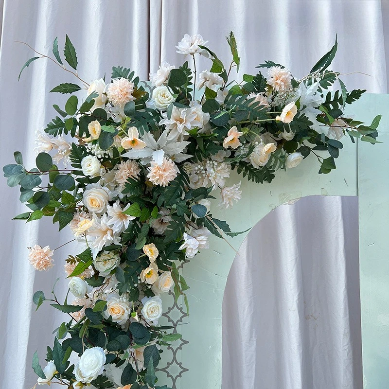 

Champagne wedding floor wholesale background photography decorative props outdoor auditorium road guide simulation flower set