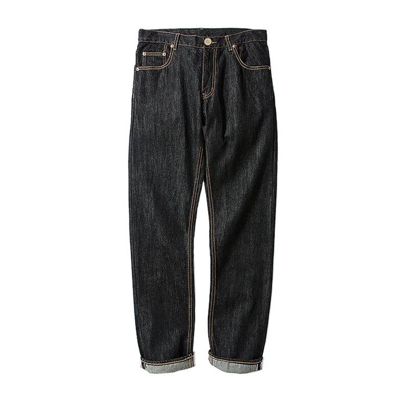 

Mid Men's Waist Jeans Straight Pants Vintage Workwear for Male