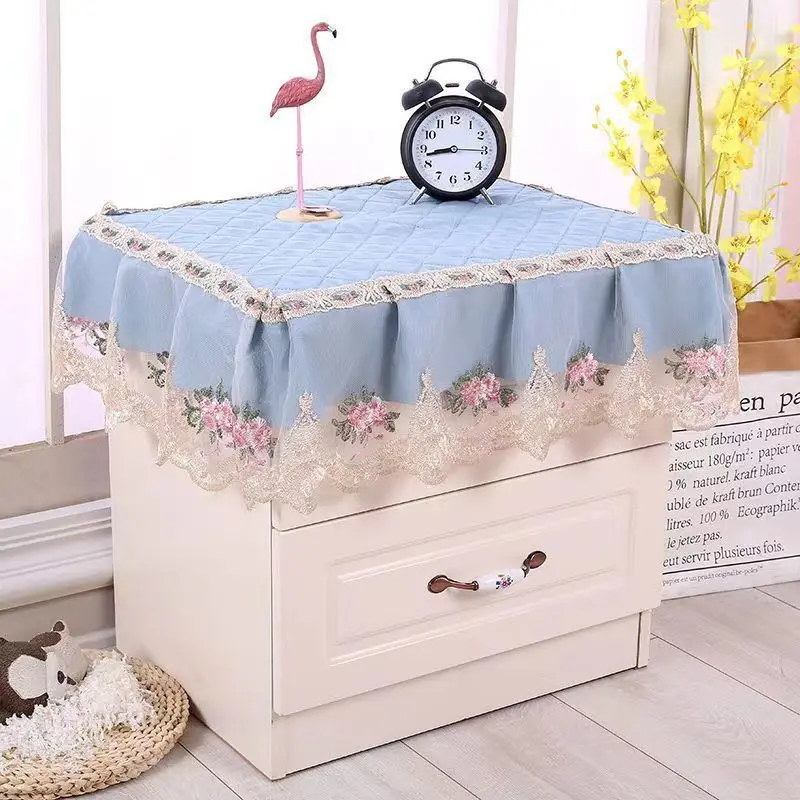 All-Purpose Covers Bedroom Bedside Cupboard Non-slip Dust-proof Floral Lace Luxury Nordic Small Table Cloth Furniture Home Decor