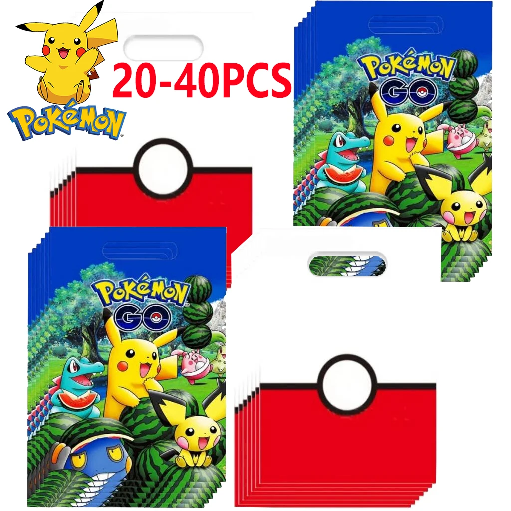 Pokemon sacchetto regalo di compleanno per bambini decorazione per feste Pikachu Goody pacchetto di biscotti sacchetto di caramelle forniture per feste Baby Shower Kawaii