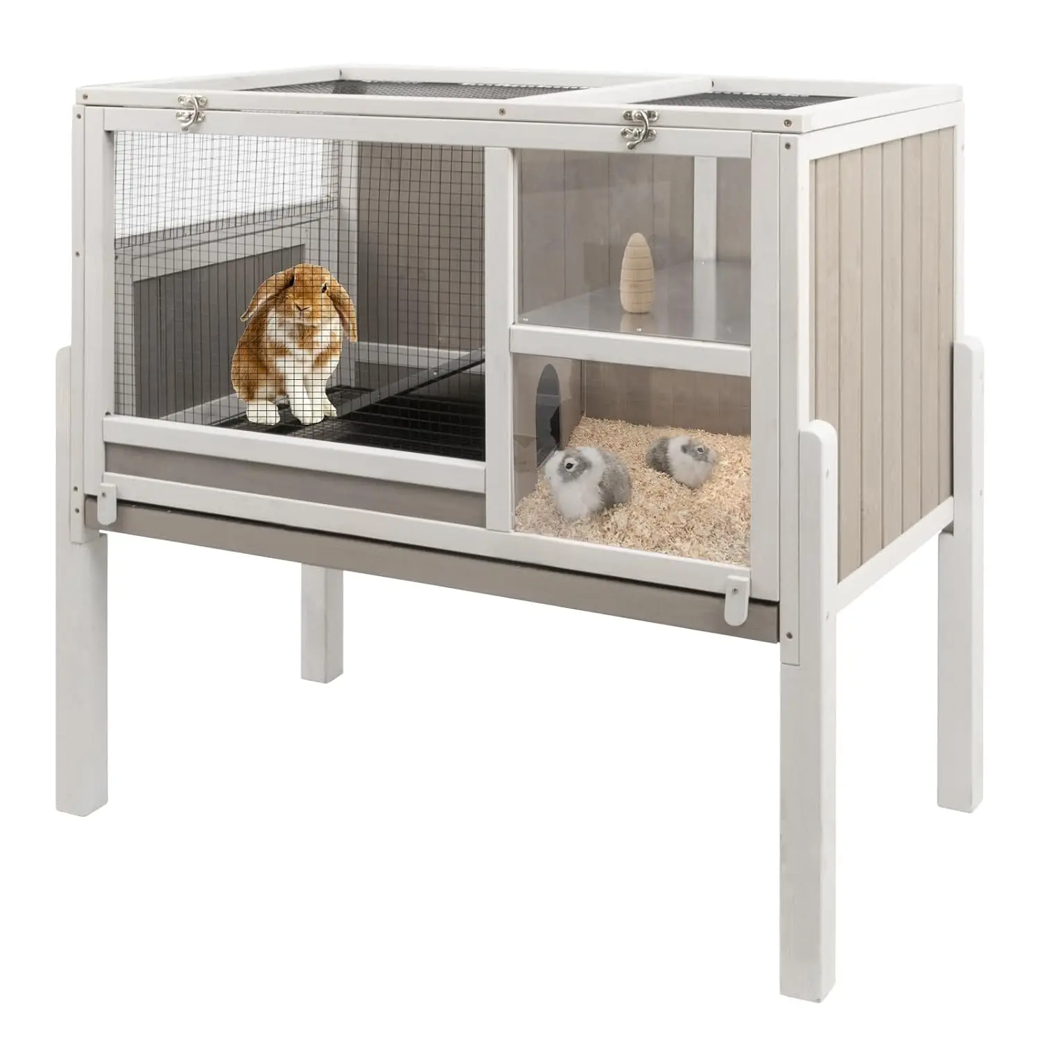 Elevated Guinea Pig Cage with Detachable Legs, Wooden Habitat, Customized