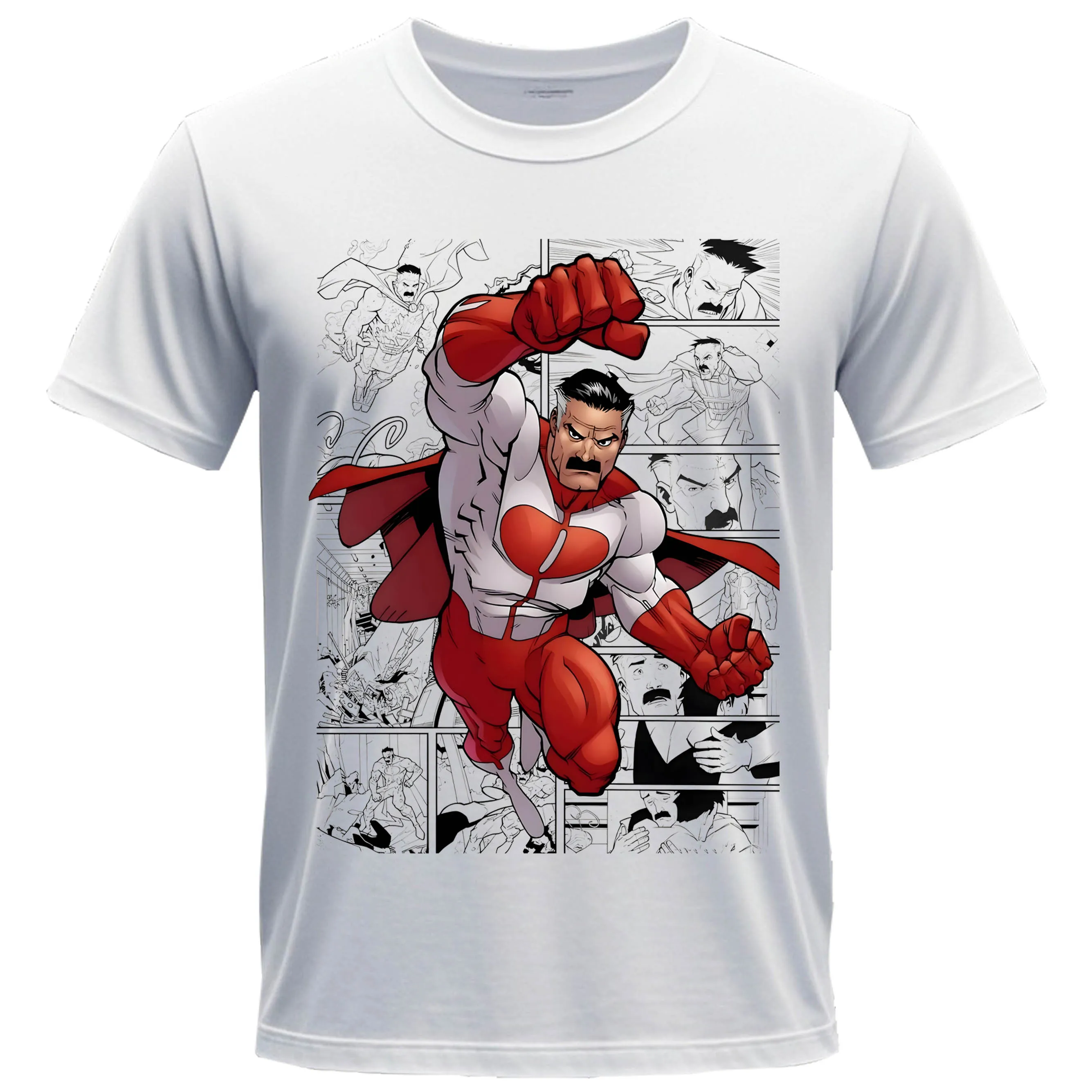 

2025 new model Omni-man animation T-Shirts Tv Invincible Men Women Adult Anime 100% Cotton T Shirt Round Collar Short Sleeve All