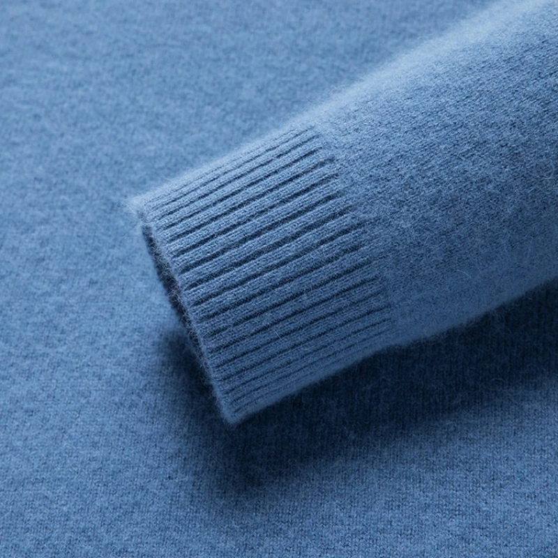 ​ سترة محبوكة أساسية برقبة دائرية للرجال - من خيوط المنك الصناعي من Core-Spun ​   القيمة الأساسية اليومية للمال متعددة الاستخدامات للتدفئة