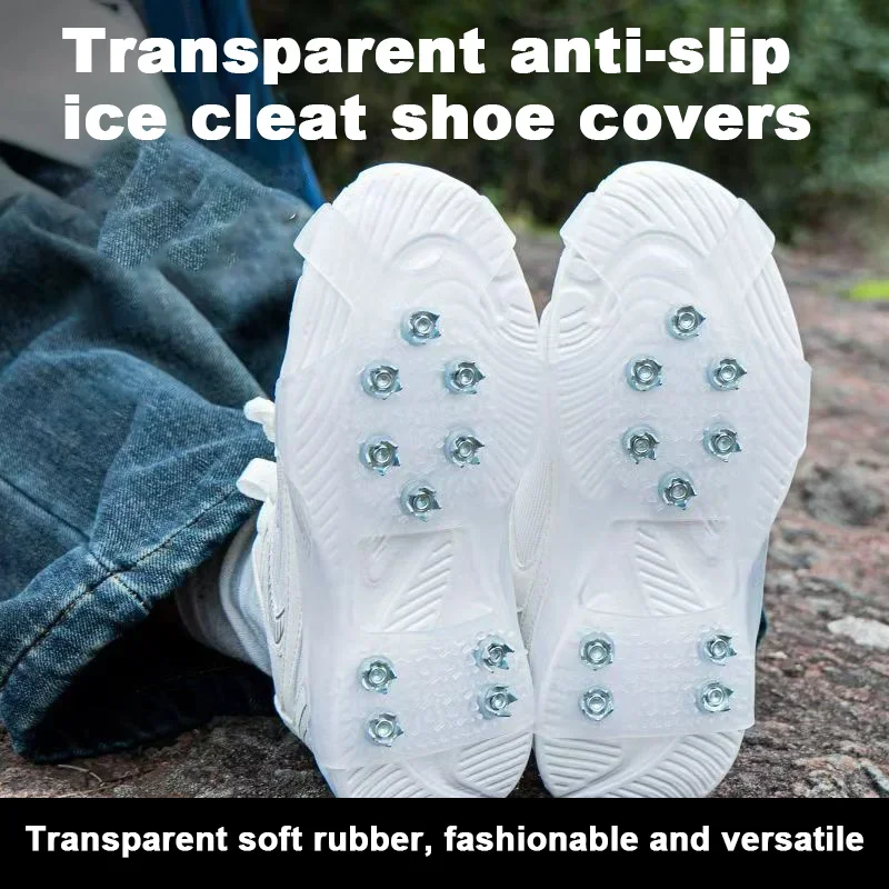 Portable Snow Ice Gripper Shoe Cover Anti-slip Steel Spikes Crampons for Winter Outdoor Hiking Mountaineering