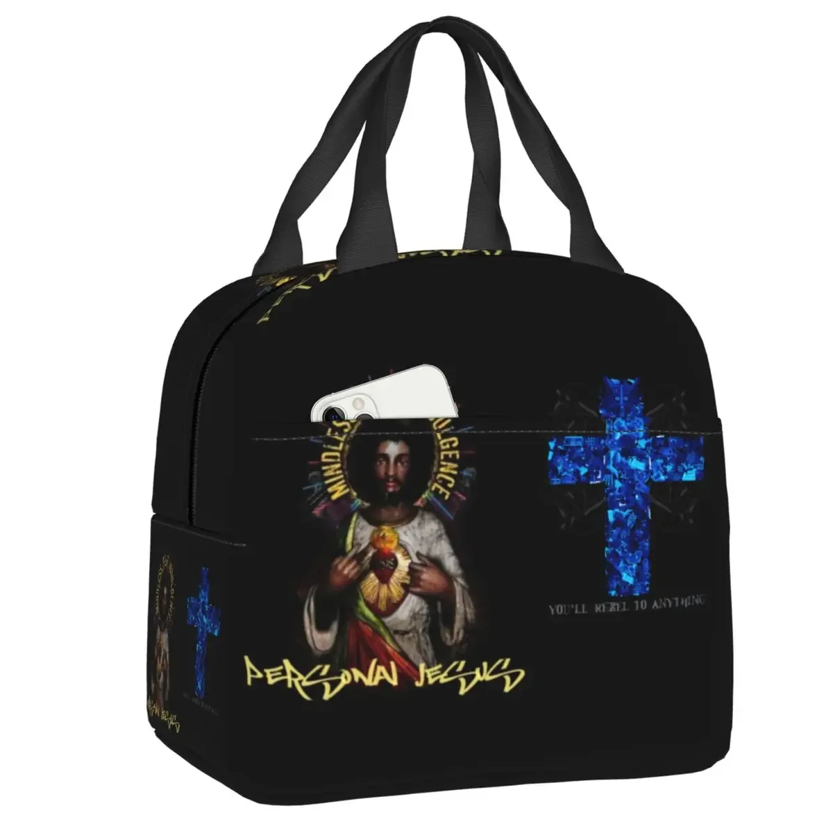 Custom  Mindless Hip Hop Punk Rock Self Indulgence Insulated Lunch Bags for School Office Electro Leakproof Thermal Cooler