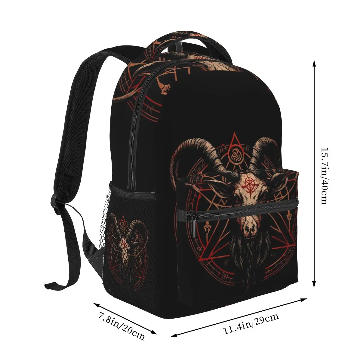 Occult Satanic Baphomet Goat In Pentagram Backpacks Boys Girls Bookbag Students School Bags Cartoon Travel Rucksack Shoulder Bag