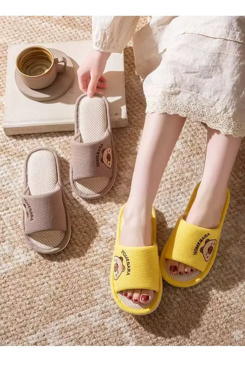 2026 Neue Frühlings-Leinen-Hausschuhe für Erwachsene mit Cartoon-Motiv, bequeme, weiche, atmungsaktive und schweißfreie Paar-Leinen-Hausschuhe, Slip-On-Schuhe – Detail 11