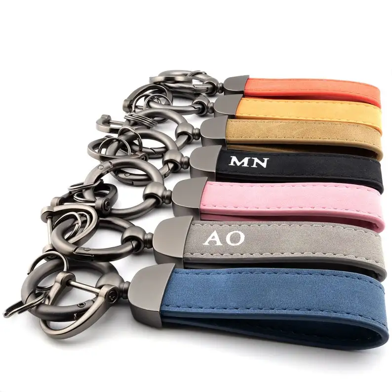 1PCS Free Personalised PU Leather Wristlet Keychain Customised Wristlet Keyring ID PU Leather Strap Keyring Faux Leather Keyring