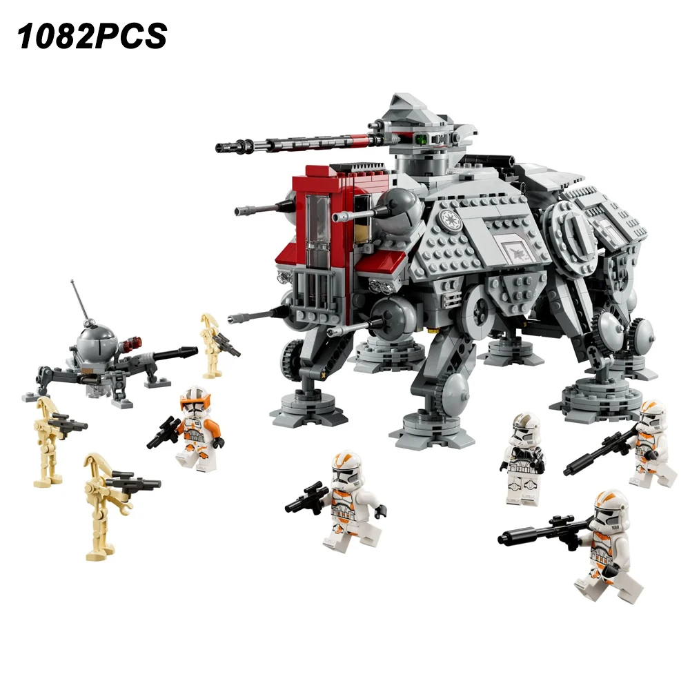 1082PCS Space War AT-TE Walker Building Blocks Compatible With 75337 Assemble Bricks Toys with 9 Figures Gift For Children Kids