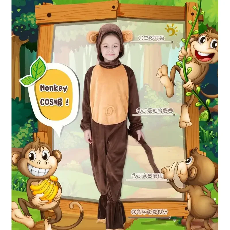 L2025l هالوين 2019 هالوين القرد زي طفل الفتيات الاطفال الحيوان بذلة كرنفال حفلة تأثيري أداء فستان بتصميم حالم Ch