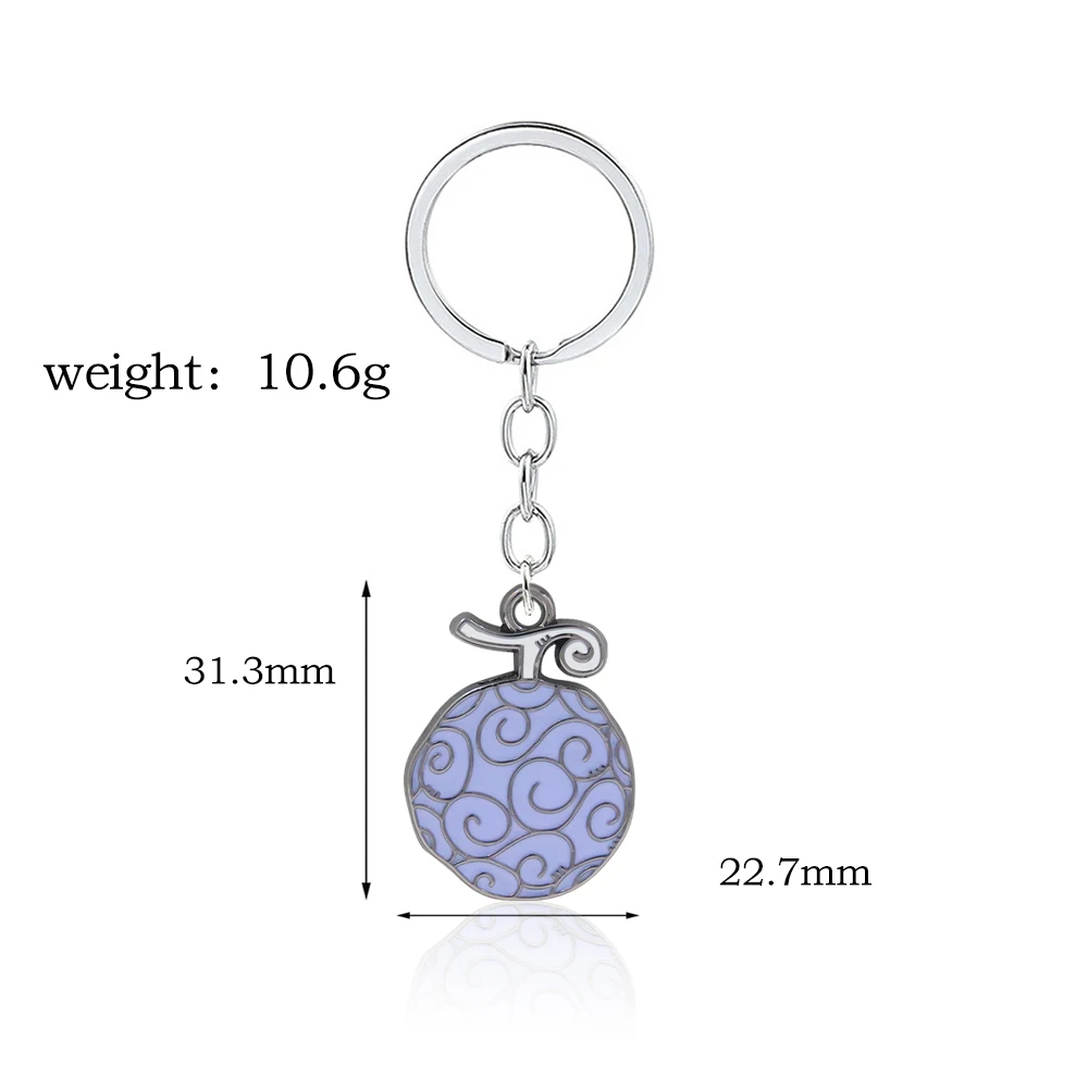 Anime Pirate Keychains for Women Men Metal Keychain Necklaces Ace Law Cursed Devil Fruit Jewelry Pendant Keyring Choker Collares