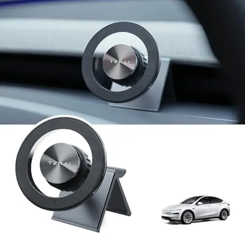 

TEMAI MagSafe Phone Mount for Model Y 2025 – Silicone Center Vent Mount for iPhone 17 16 15 Pro Max