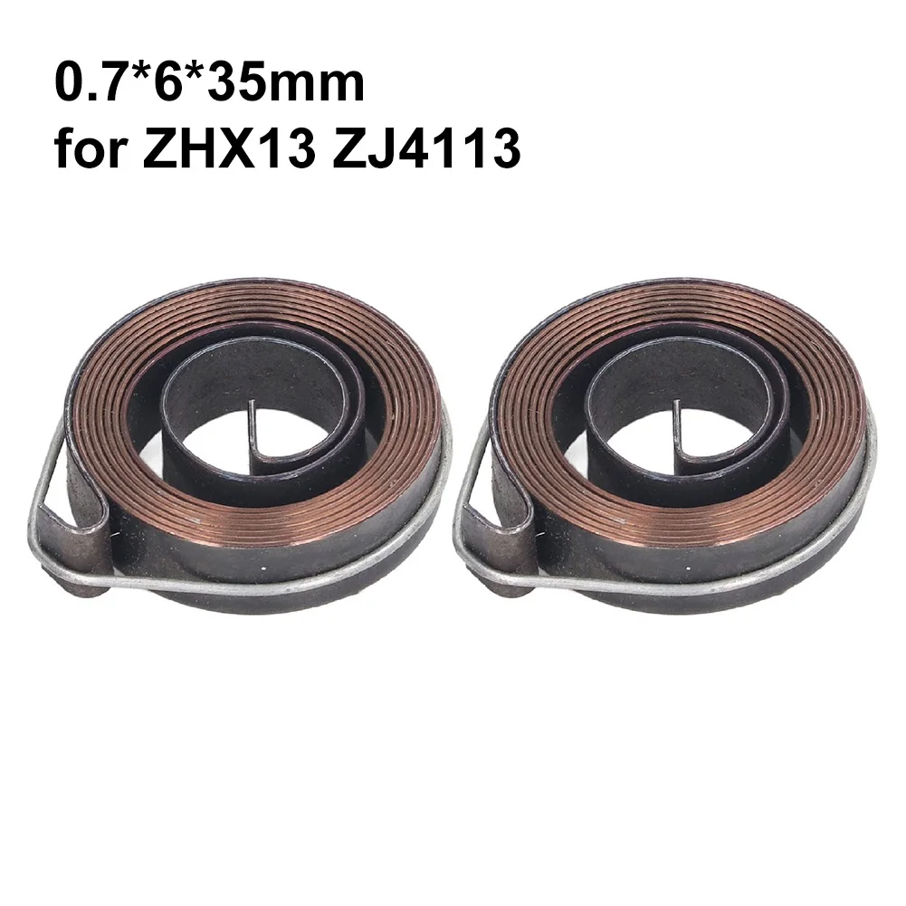 2 Stück Bohrmaschine Federzufuhr Rücklauf Schraubenfederbaugruppe 0,7 x 6 x 35 mm flache Spiralspulenfedern mit konstanter Kraft