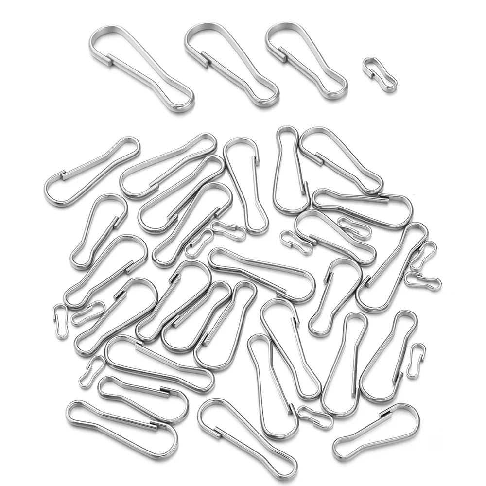 30-50 Stück/Los, Karabinerhaken aus Edelstahl mit Federmechanismus, Kürbis-Form, Verschlüsse für DIY-Schlüsselanhänger, Geldbörsen und Ausweiskarten – Detail 4