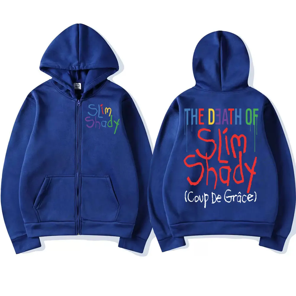 مغني الراب ايمينيم الموت سليم شادي طباعة قلنسوة بسحاب موضة الهيب هوب زمم البلوز Harajuku Y2k الشارع البلوفرات للجنسين