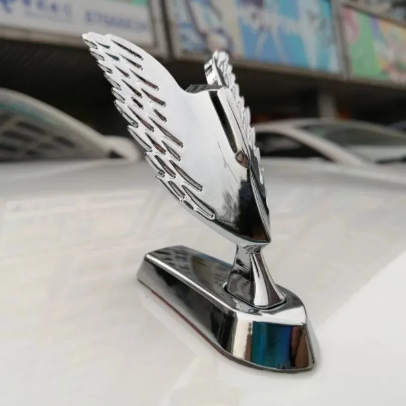 

1/3pc 3D Alloy Eagle Wing Front Bonnet Emblem Car Styling Stand Hood Badge Decal Motorcycle Scooter Mud Guard Ornament Stickers