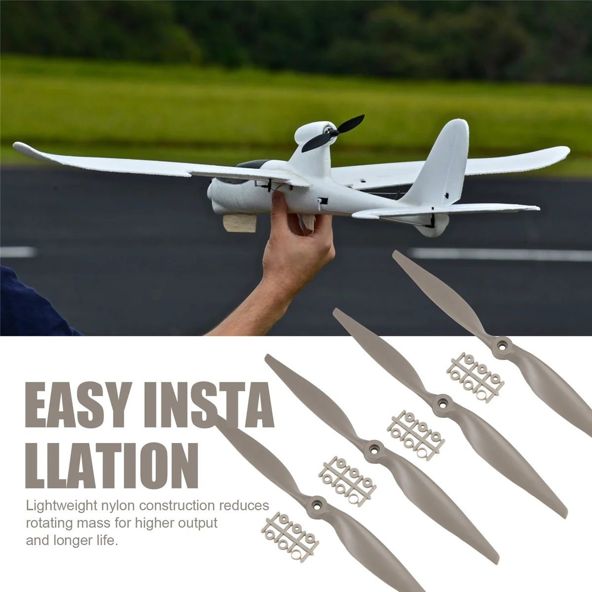

Lo-ok 4PCS RC Propellers CW 12x6 Inch for Airplane with Adapter Rings