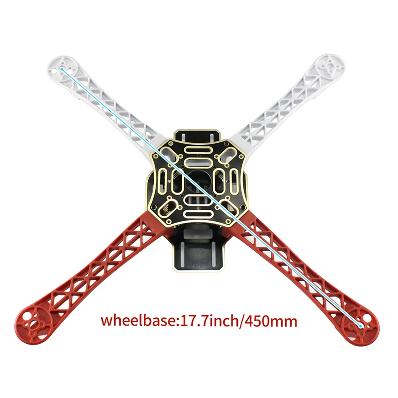 CarrySimpleF450 450mm 4-Axle Airframe Drone Frame Kit W/ 2-3S 30A RC Brushless ESC A2212 1000KV Brushless Motor 13T 1045 CW CCW