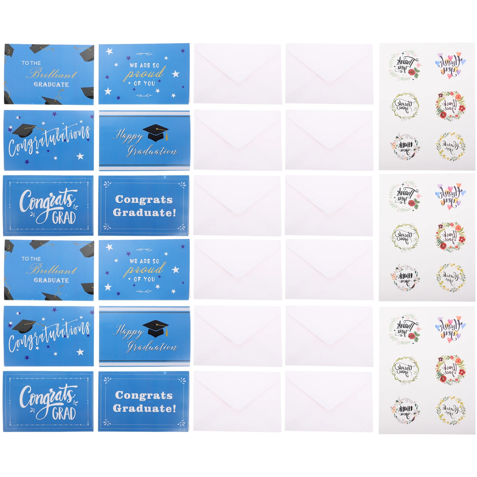 

24 Sets Graduation Greeting Cards Paper Lightweight Portable Blank Space Wishes Classmates Holiday Printing