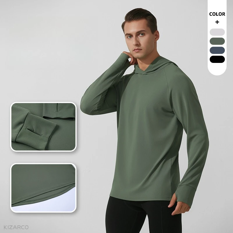 

Весенние мужские спортивные футболки с капюшоном, рубашки для фитнеса и бега, топы с длинными рукавами для тренировок, мужские топы, футболка, спортивная одежда, тренировочная толстовка