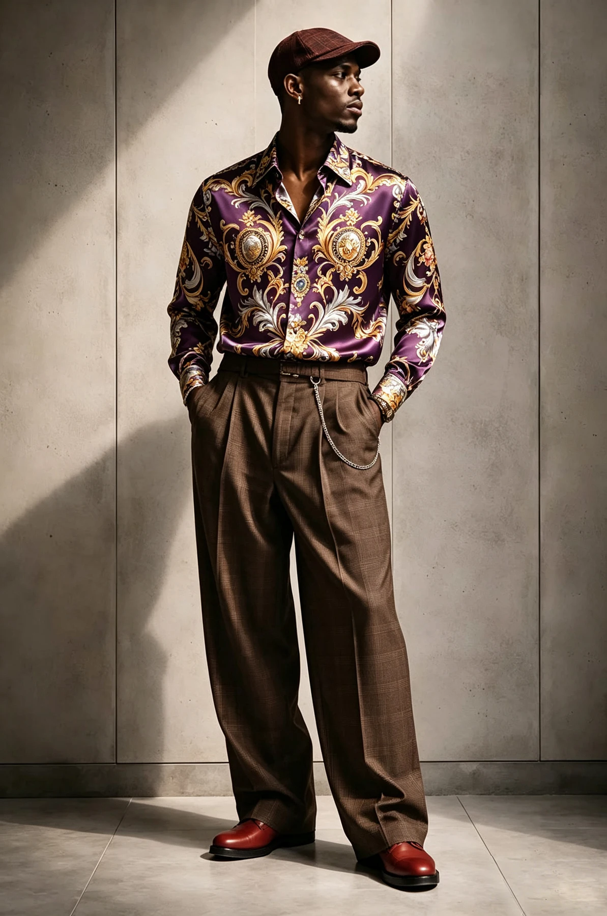 2026 Mens Light Luxury Satin Textured Polyester Fiber Long Sleeve Shirt European Classical Printed Shirt Party Wedding Dress men