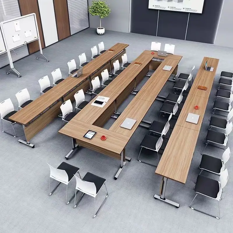 

Folding Conference Table Movable Movable Splicing Long Table Double Office Table Foldable Training Table and Chair Combination