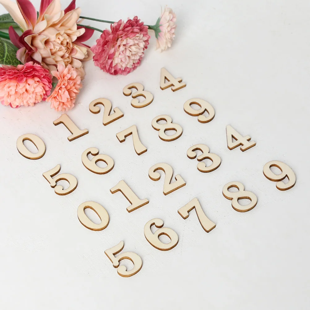 

124Pcs Wooden Alphabet and Number Pieces Natural DIY Craft Decor for Family Activity Home Party Wedding Festival Display