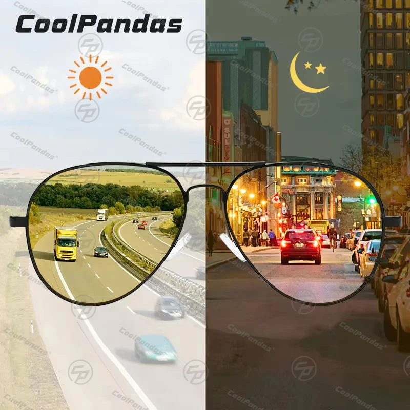 

2024 Aviation Day Night Vision Driving Intelligent Photochromic Sunglasses Men Polarized Sun Glasses for men Women Oculos De Sol