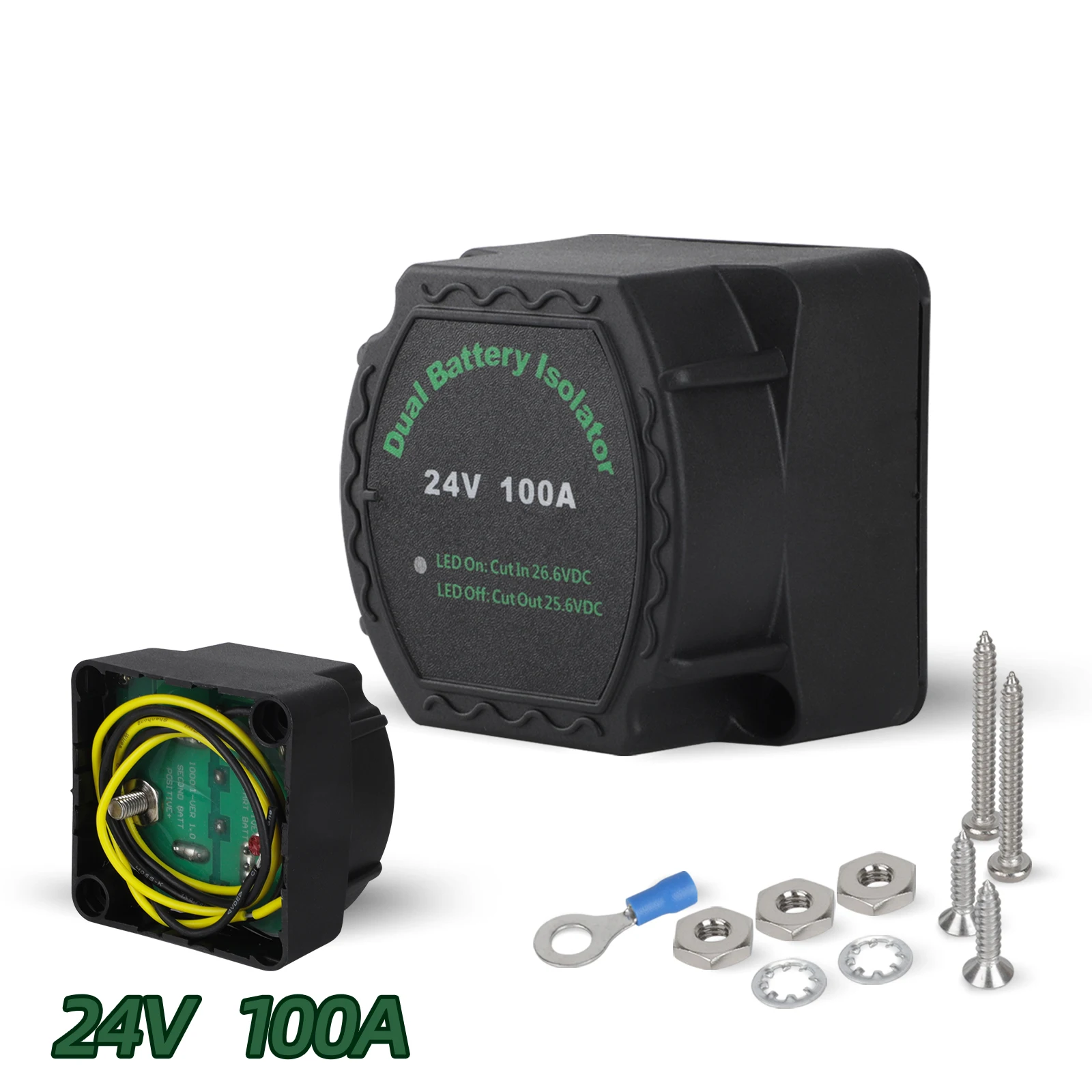 

12 В/24 В 100 А/140 А для кемпера, автомобиля, автофургона, двойной аккумулятор, цифровой дисплей, умный изолятор, реле, защита, чувствительное к напряжению, разделенная зарядка