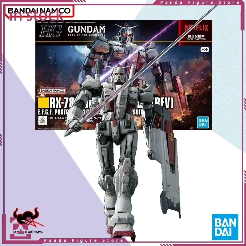 

Bandai В наличии HG 1/144 Оригинальная коробка RX-78 G E GUNDAM EX RFV Aninm, фигурка полного действия в сборе, модель игрушки, подарки
