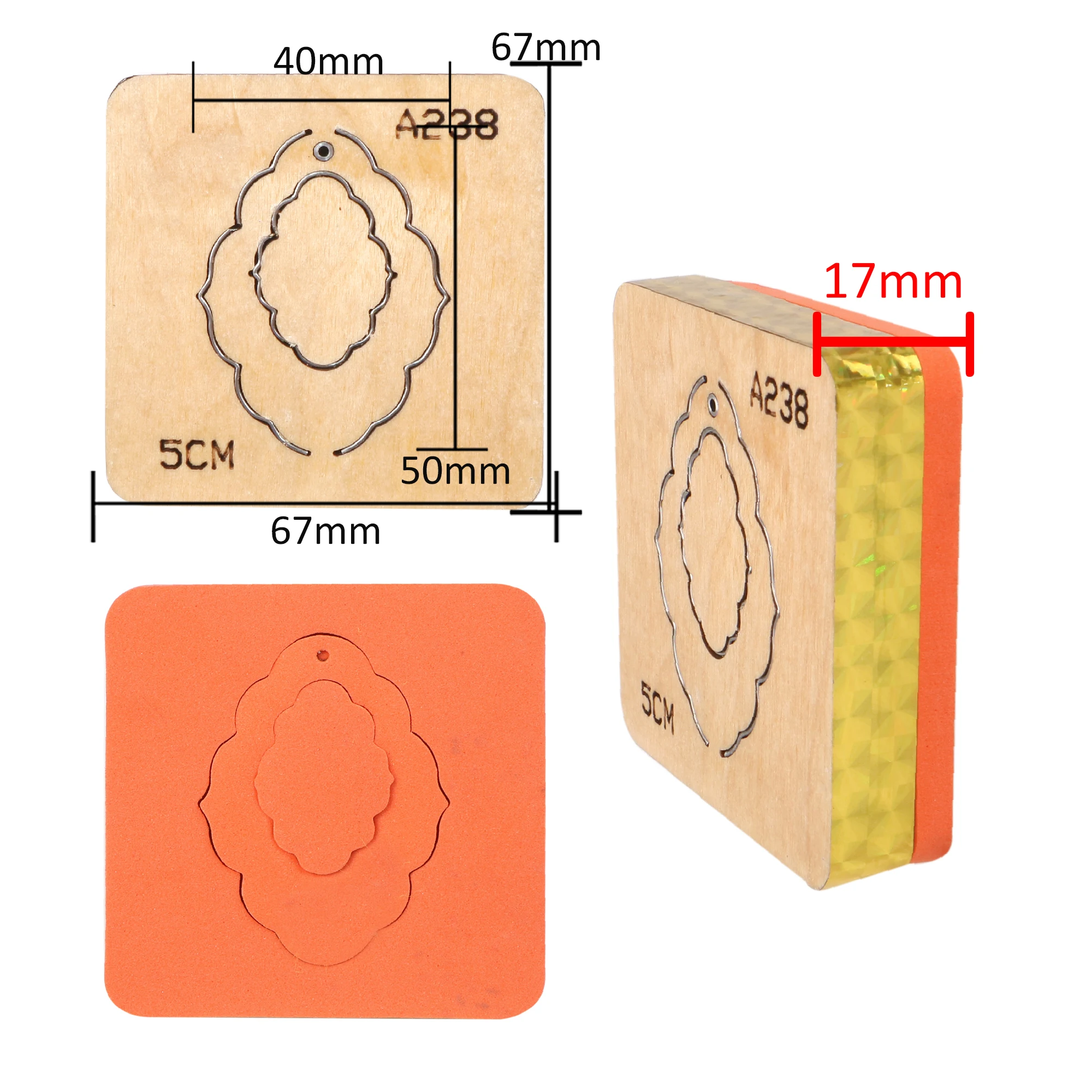 Diy Knife Mold Earring Wooden Cutting Dies Non-woven Leather Cutting Hair Clips Suitable For Common Big Shot And Machines