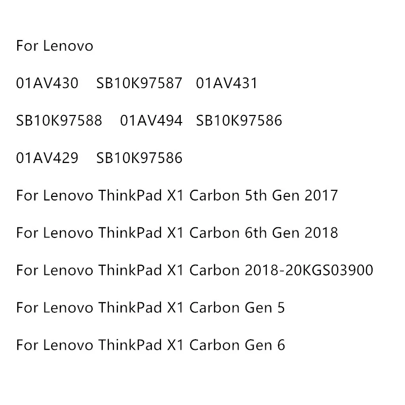 01AV430 Laptop Battery For Lenovo ThinkPad X1 Carbon 5th Gen 2017 / 6th Gen 2018 / Gen 5 6 G6-20KH006MGE