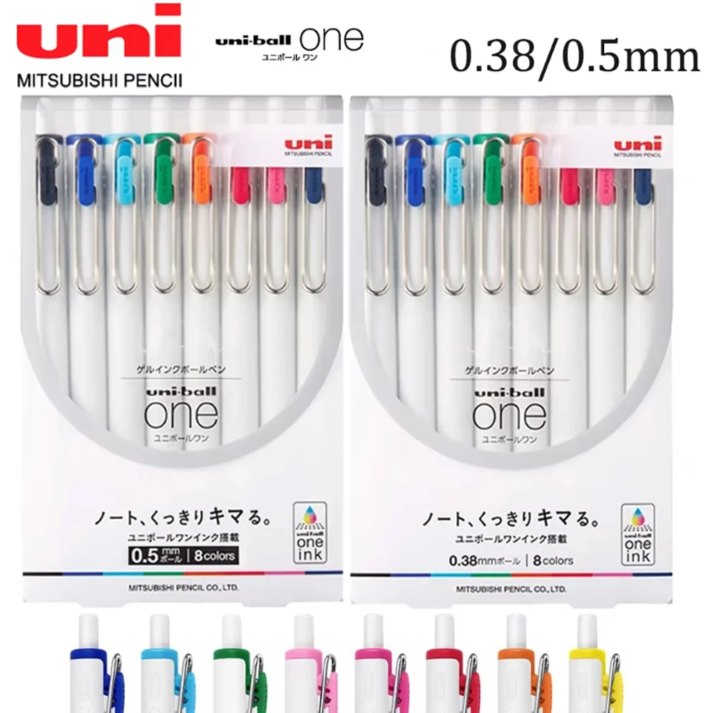 UNI Uni-ball One Gel Pen Set UMN-S-38/05 0.38/0.5mm Retractable Black Technology School Supplies Office Accessories Stationery