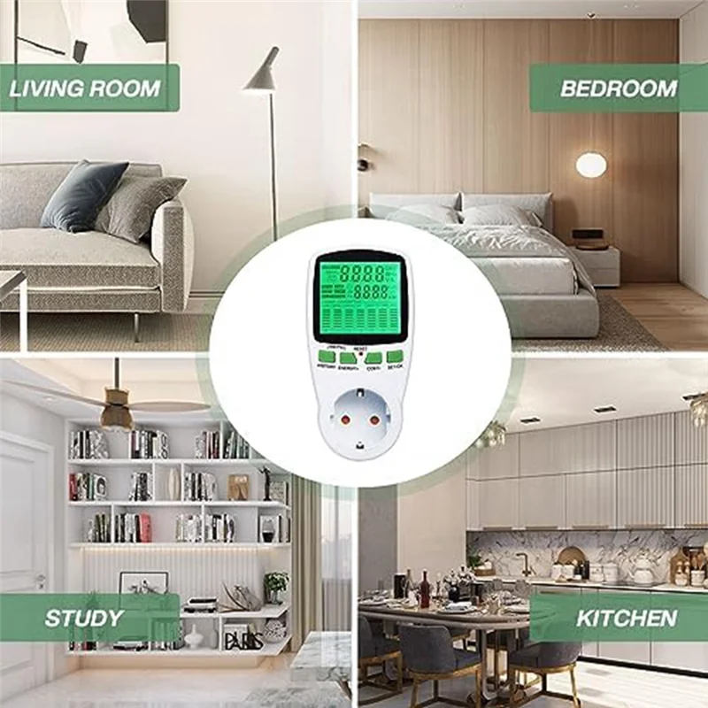 

2025 Trend 1 Piece Watt Meter Power Meter Plug Electricity Usage Monitor Energy Monitor With LCD Display For Solar System/PV Sys