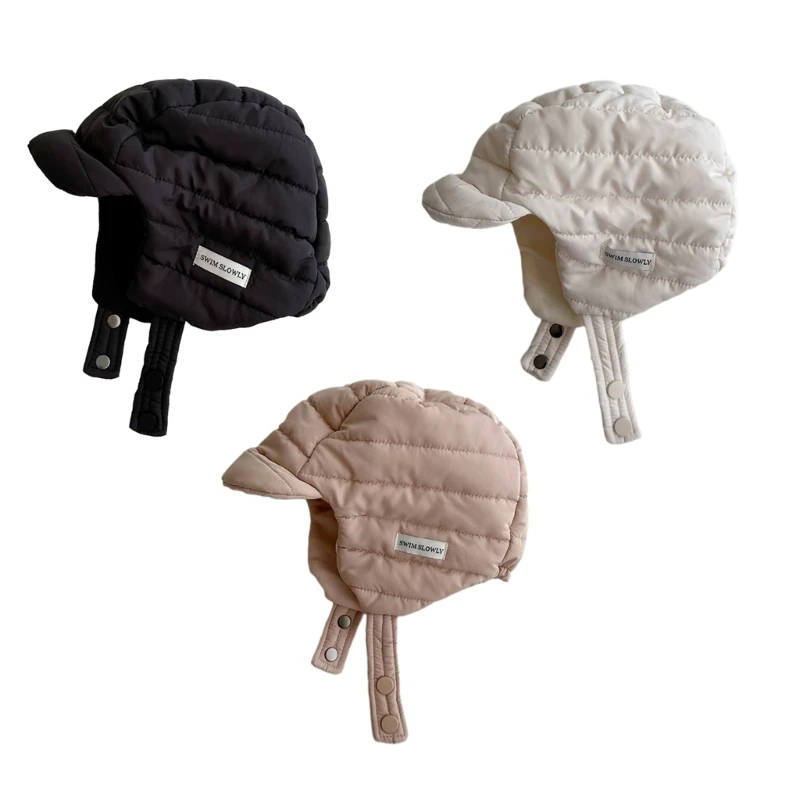 Autumn Cotton Padded for Boys and Girls Adjustable Chin Strap Hat Soft Breathable Infants Bonnet Fashion