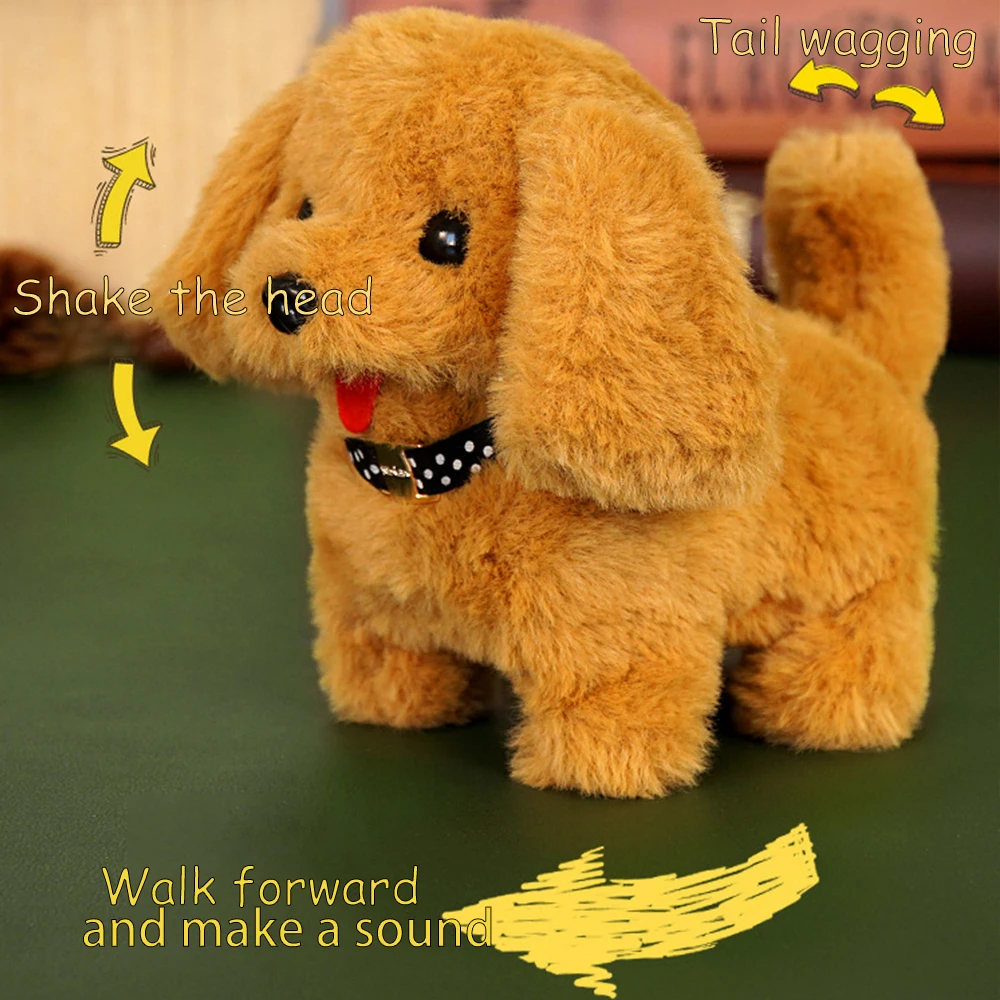 Simulação Eletrônico Pet Dog Toy Plush, Bomei, Husky, Bichon, Brinquedo de pelúcia, Mobile Tail Wagging, Boneca Filhote Bonito, Presente para Crianças