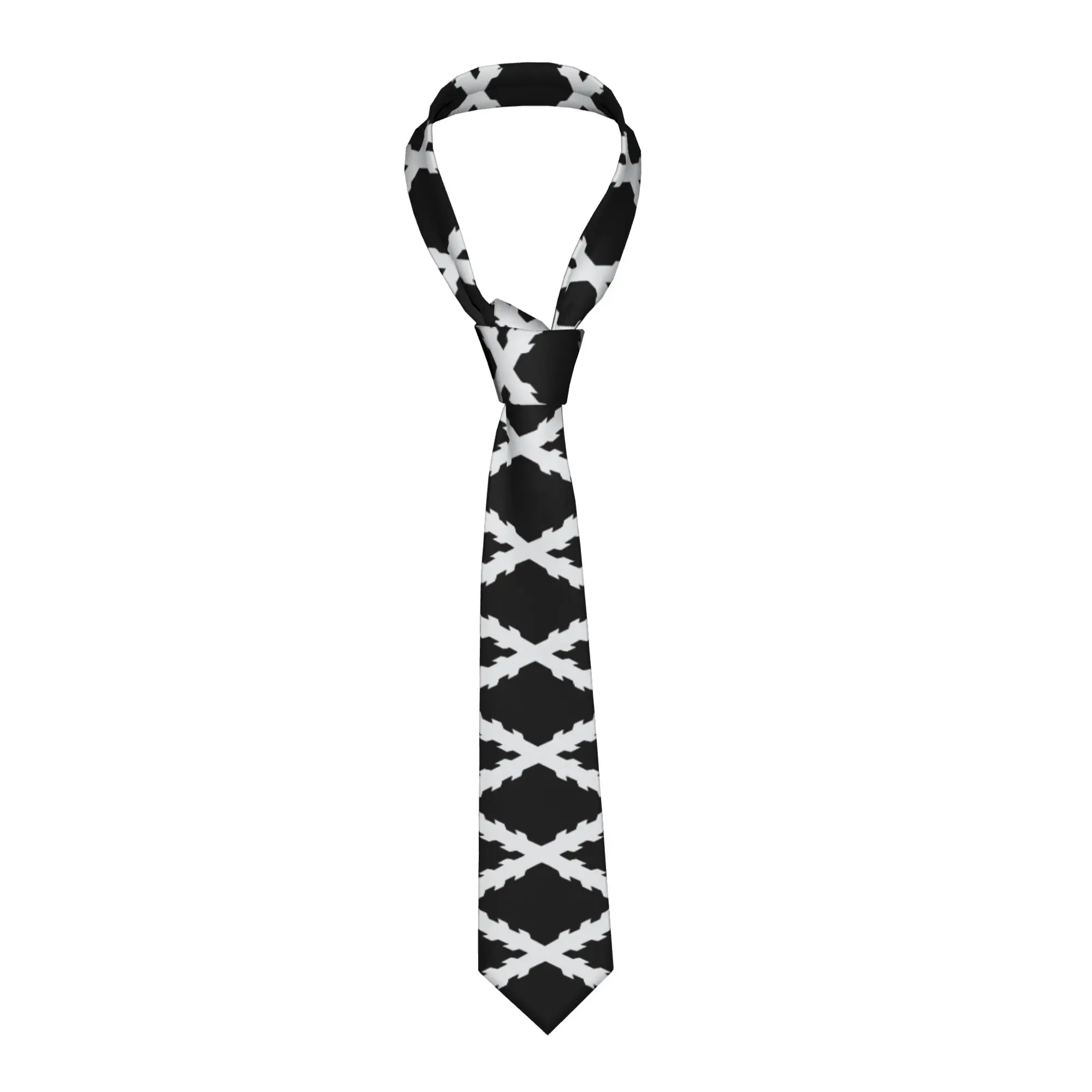 Cross of Burgundy Silver Necktie Men Women Polyester 8 cm Spanish Empire  Neck Ties Classic Daily Wear Cravat Wedding Party