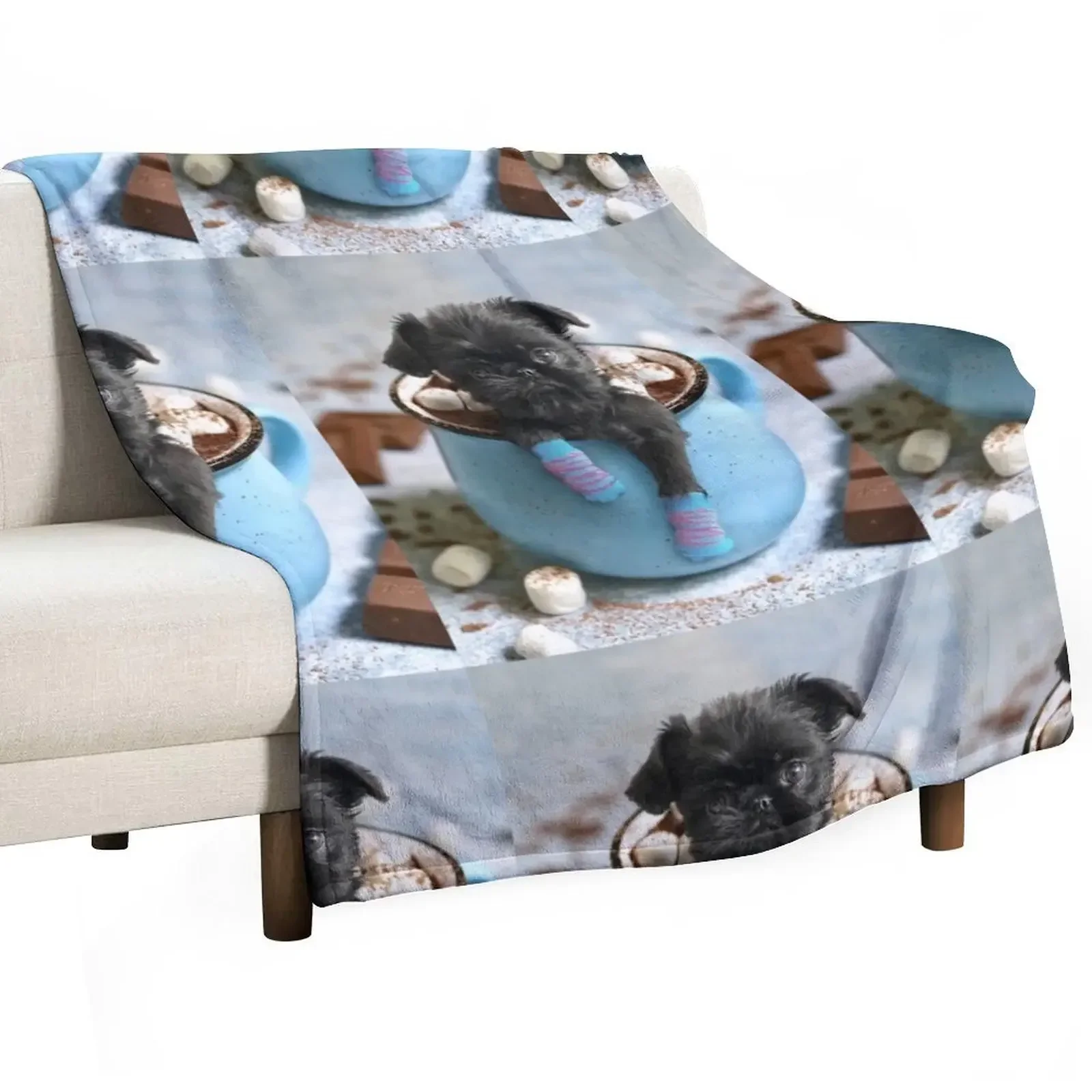 

Griffon Bruxellois Throw Blanket Camping Picnic funny gift Blankets